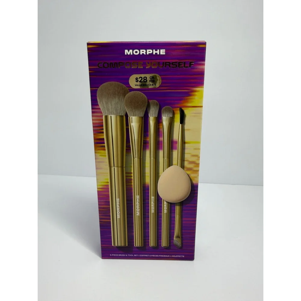Morphe Compose Yourself 6-Piece Brush and Tool Set‎ Gold Limited Edition NEW